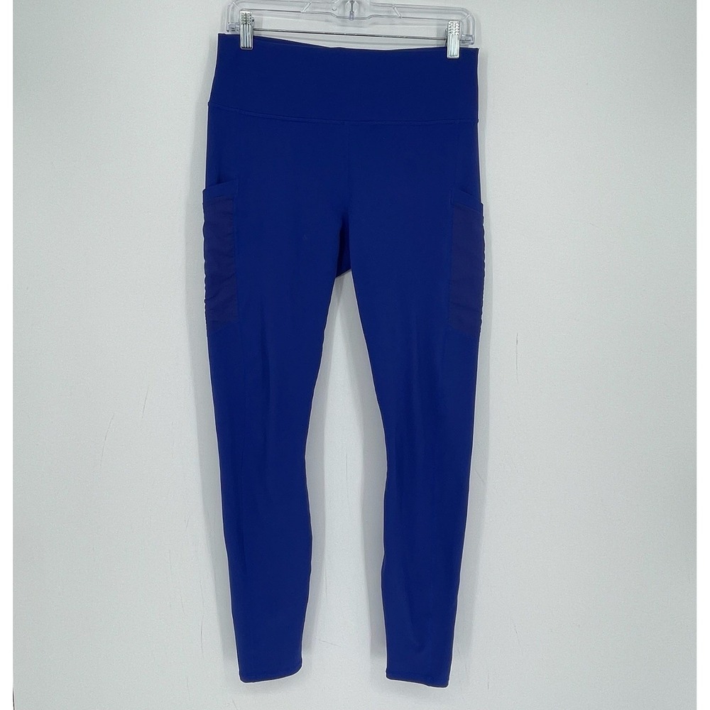 Fabletics Women's Blue PowerHold Mesh Pocket High Waisted Yoga Leggings Size M